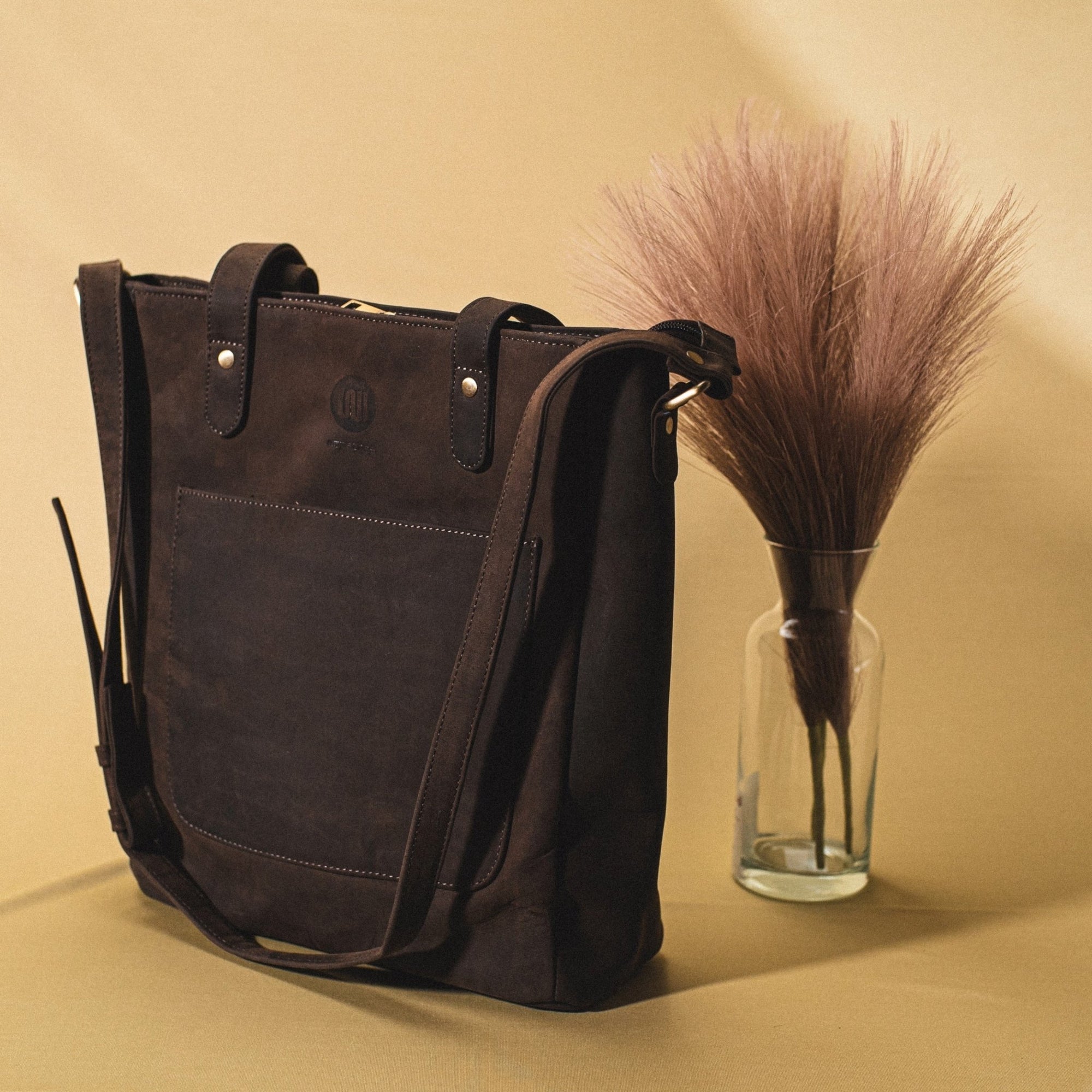Frauen Ledertasche Dunkelbraun - empathee